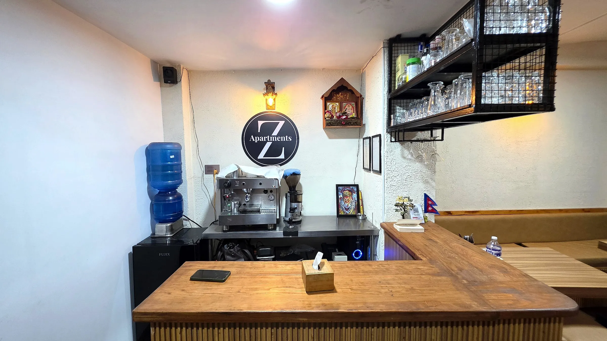 The cafe counter and espresso bar